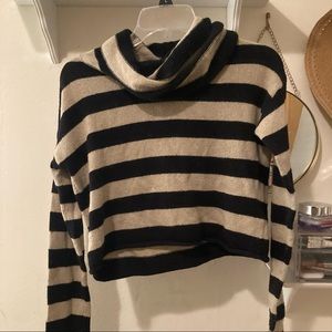 Comfy Crop Striped Turtleneck Sweater - so Soft and Adorable!